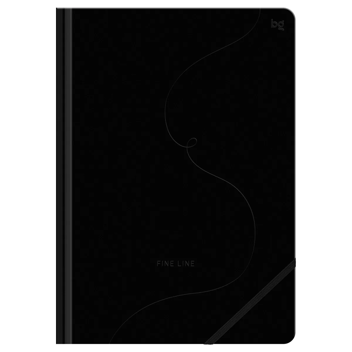 Записная книжка А4, 80л., BG "Тонкая грань", кожзам, с резинкой, черный