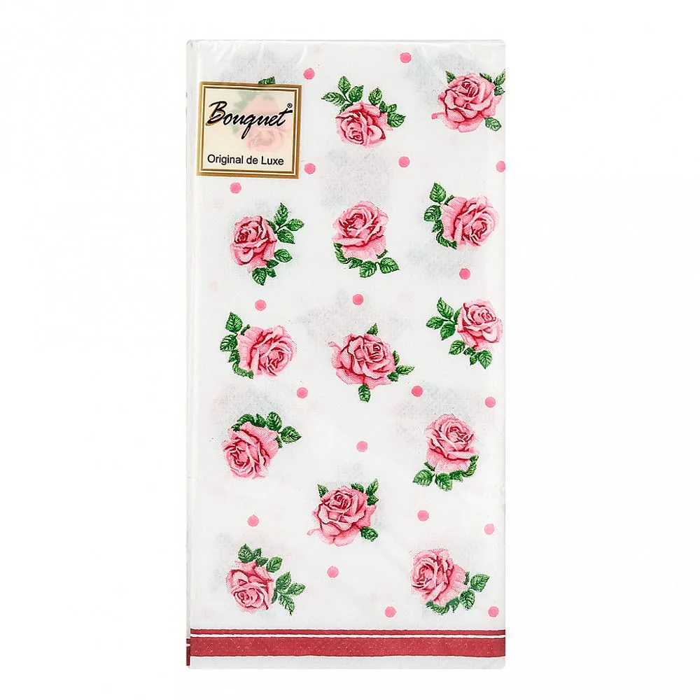 Салфетка Bouquet "Original de Luxe "Розита" 33*33см,1/8  20шт., 2-х слойная, белые