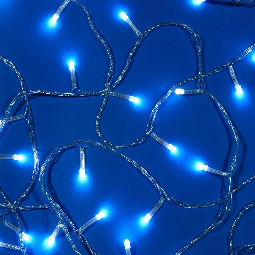 Гирлянда электрическая 10м 100LED светодиодная, прозарчный шнур, вьюн 220В, белый