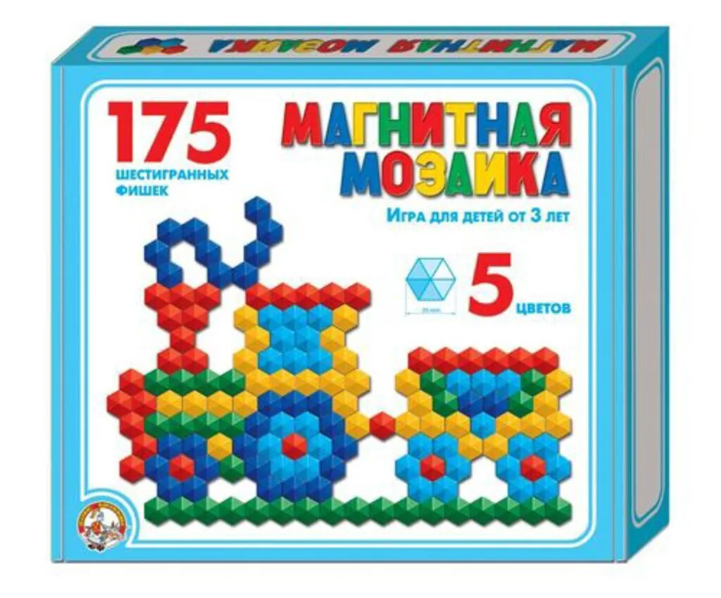 Мозаика магнитная шестигранная d20/5, 175шт 3+