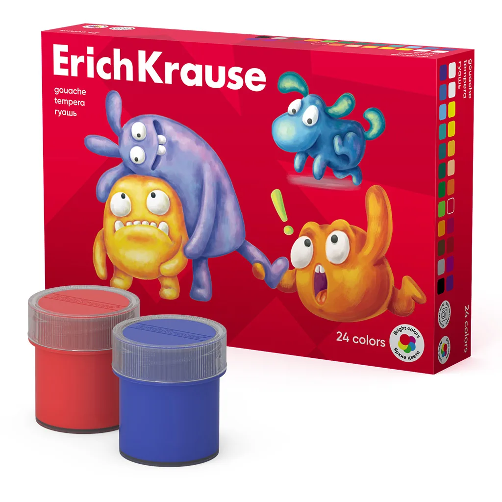 Гуашь 24цв 480мл Erich Krause Jolly Friends