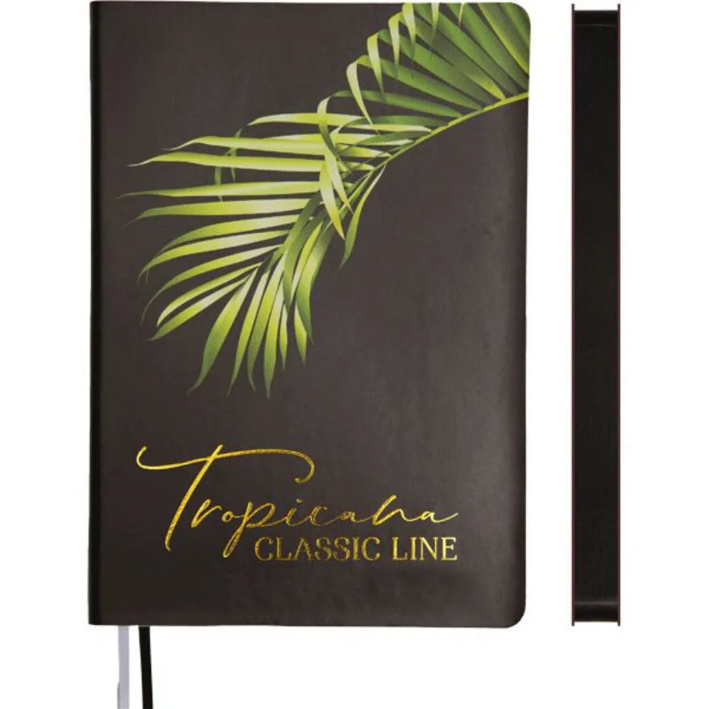 Ежедневник недат. А5 deVENTE   Tropicana 320стр., черный с рисунком, тв.обл.,кожзам.,бумага 70г/м