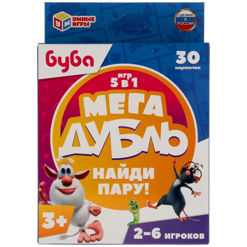 Игра настольная Дубль "Мегадубль.Буба" 30 карточек