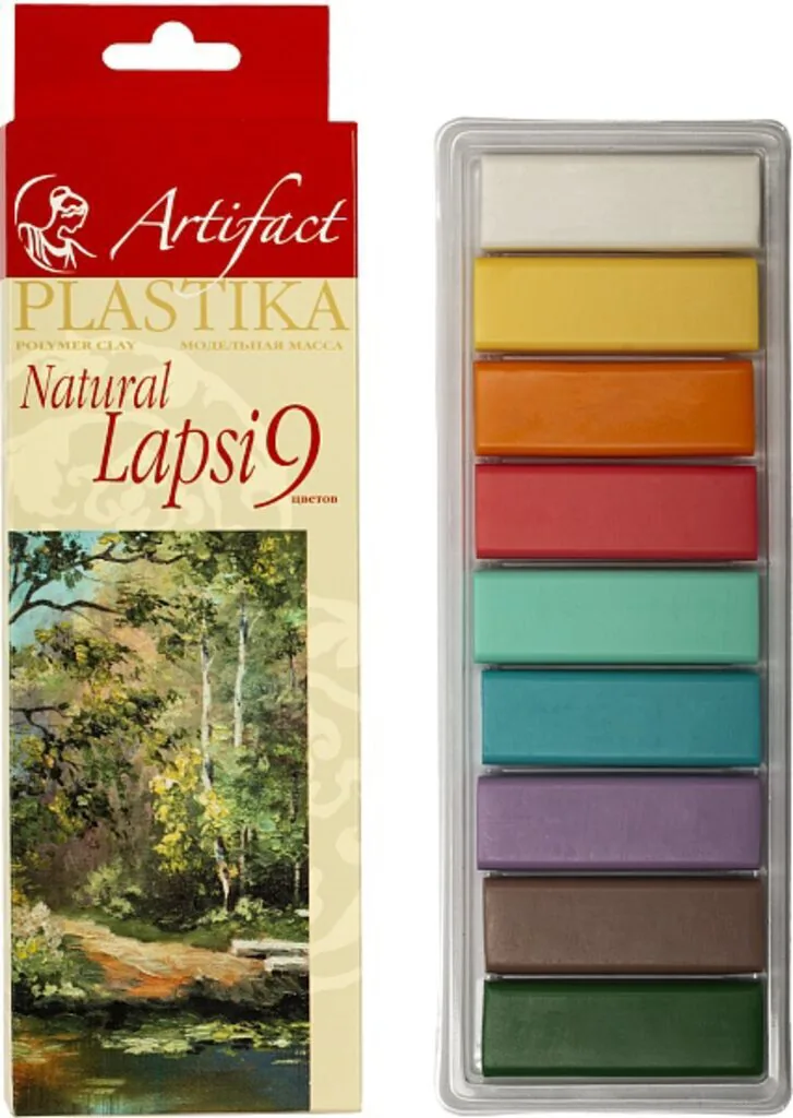 Набор полимерной глины  9цв., 180гр., "Артефакт. LAPSI Natural" натуральные цвета