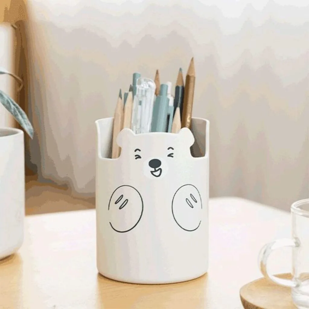 Подставка наст."deVENTE Teddy Bear" 10,5*7,8 см, пластиковая с принтом, белая