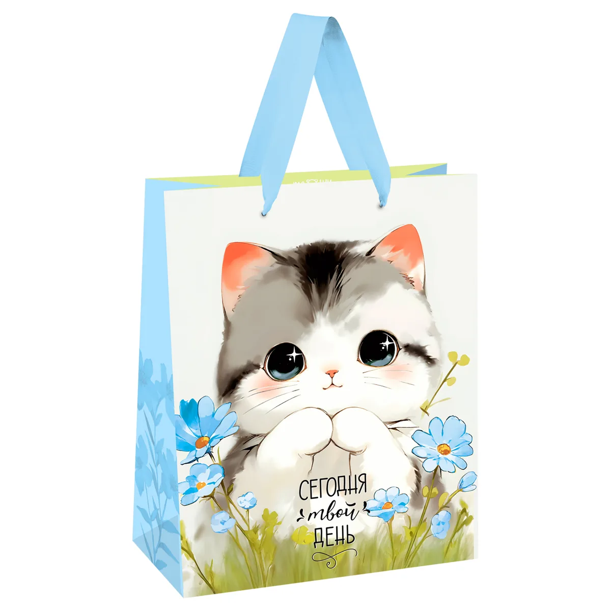Пакет подарочный 33*42*12см MESHU "Cute kitten", матовая ламинация