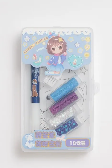 Клеевая ручка с блестками 4 цвета "Милые вещи", синий