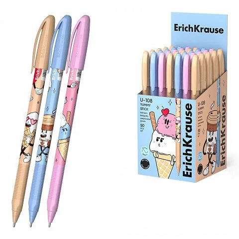 Ручка шар. EK U-108 Stick Yummy 1.0, Ultra Glide Technology, цвет чернил черный