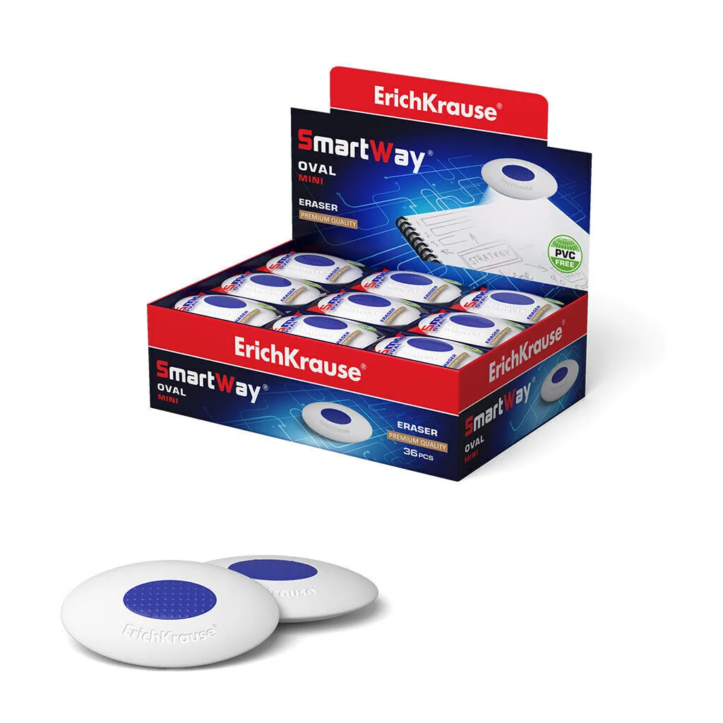 Ластик ЕК "Smart Mini Oval" с пластик. деражателем