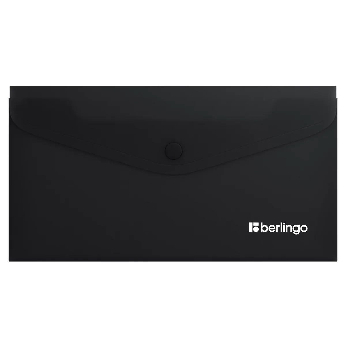 Папка-конверт на кнопке Berlingo "Soft Touch", C6, 200мкм, софт-тач, черная