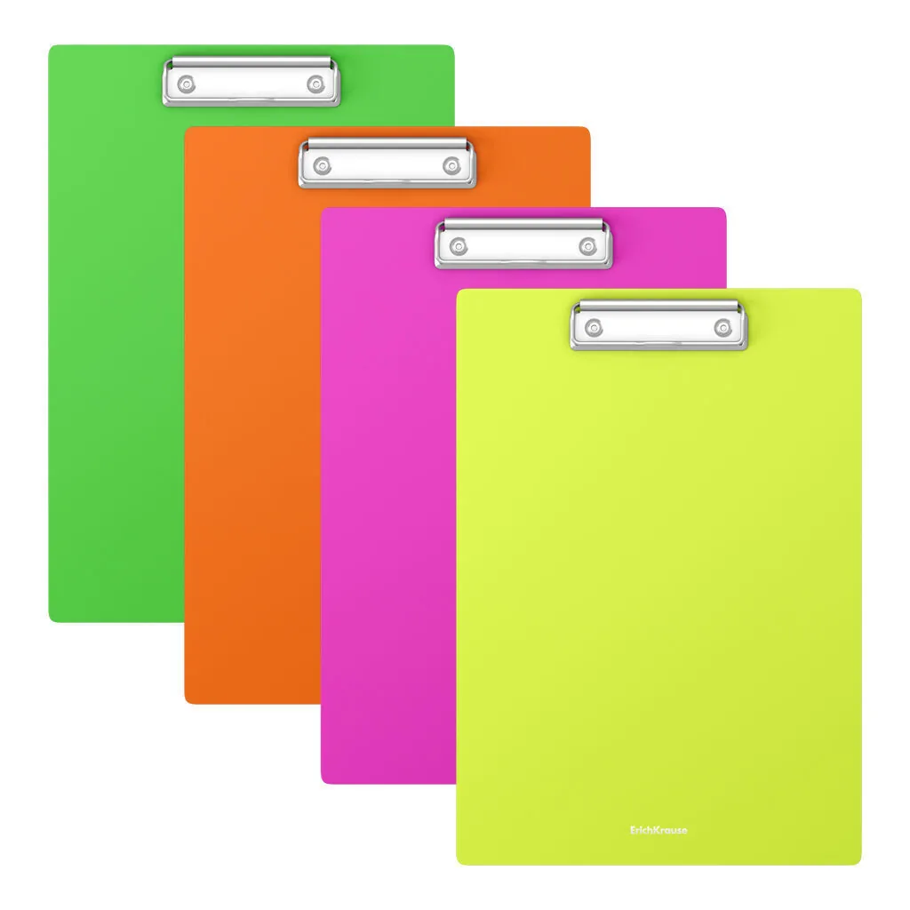 Клипборд А4 пластиковый Matt Neon, ассорти