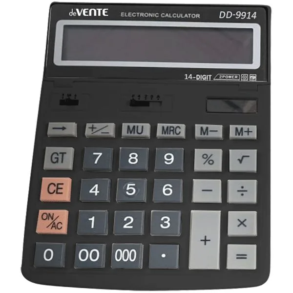 Калькулятор  12 разр. deVENTE"  настольный, черный DD-9914