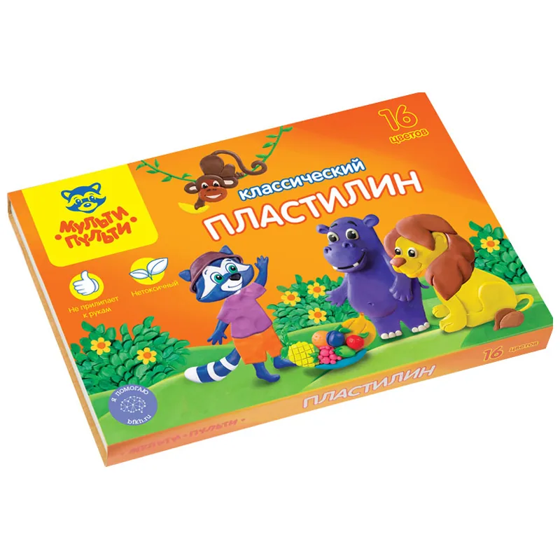 УЦЕНКА - Пластилин Мульти-Пульти "Приключения Енота", 16 цветов, 320г, со стеком, картон (осн 236484)
