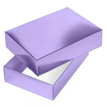 Коробка подарочная самосборная "Металлик. Фиолетовая" 25*18*6,5см, европодвес