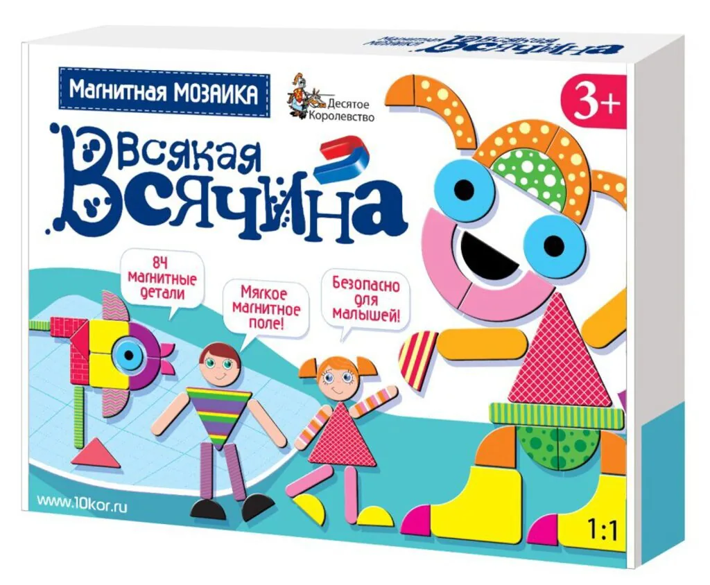 Мозаика магнитная Всякая всячина  84 элемента 3+