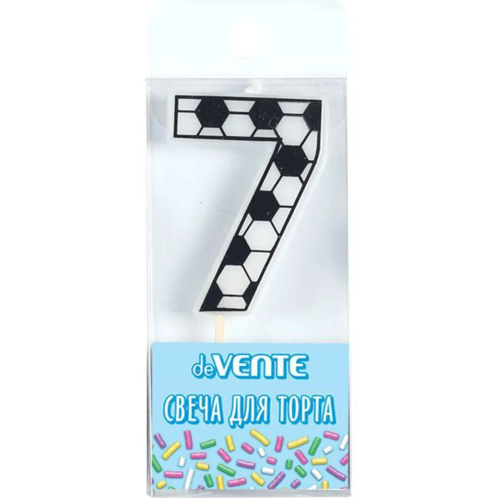 Свеча-цифра "7" Футболист, 5см