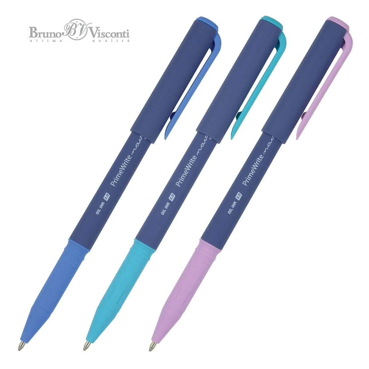 Ручка шар. BV "PrimeWrite. Basic. Navy" 1,0мм, синяя, маслян.осн.