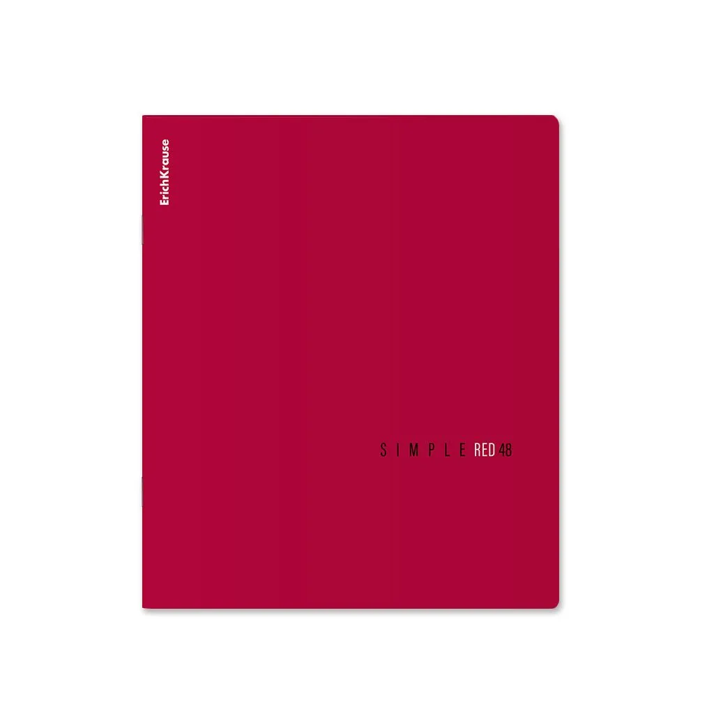 Тетрадь А5 48л кл. Erich Krause "Simple Color", красная, ламинация soft-touch