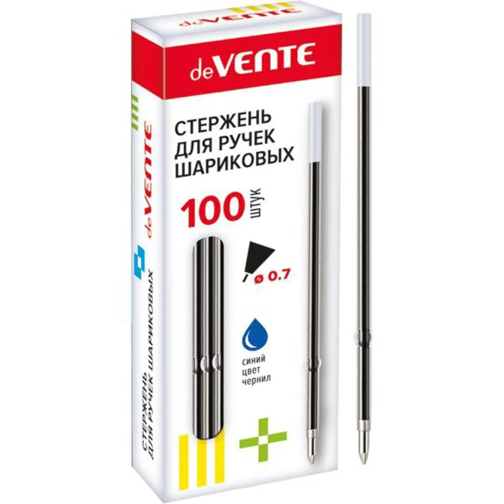 Стержень шар. deVENTE 110мм, 0,7 мм, синий , автомат.