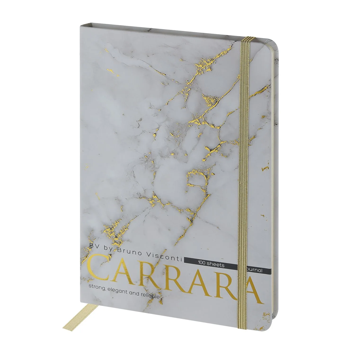 Записная книжка А5 100л. 7БЦ "Megapolis journal. Carrara" лин., резинка, кармашек