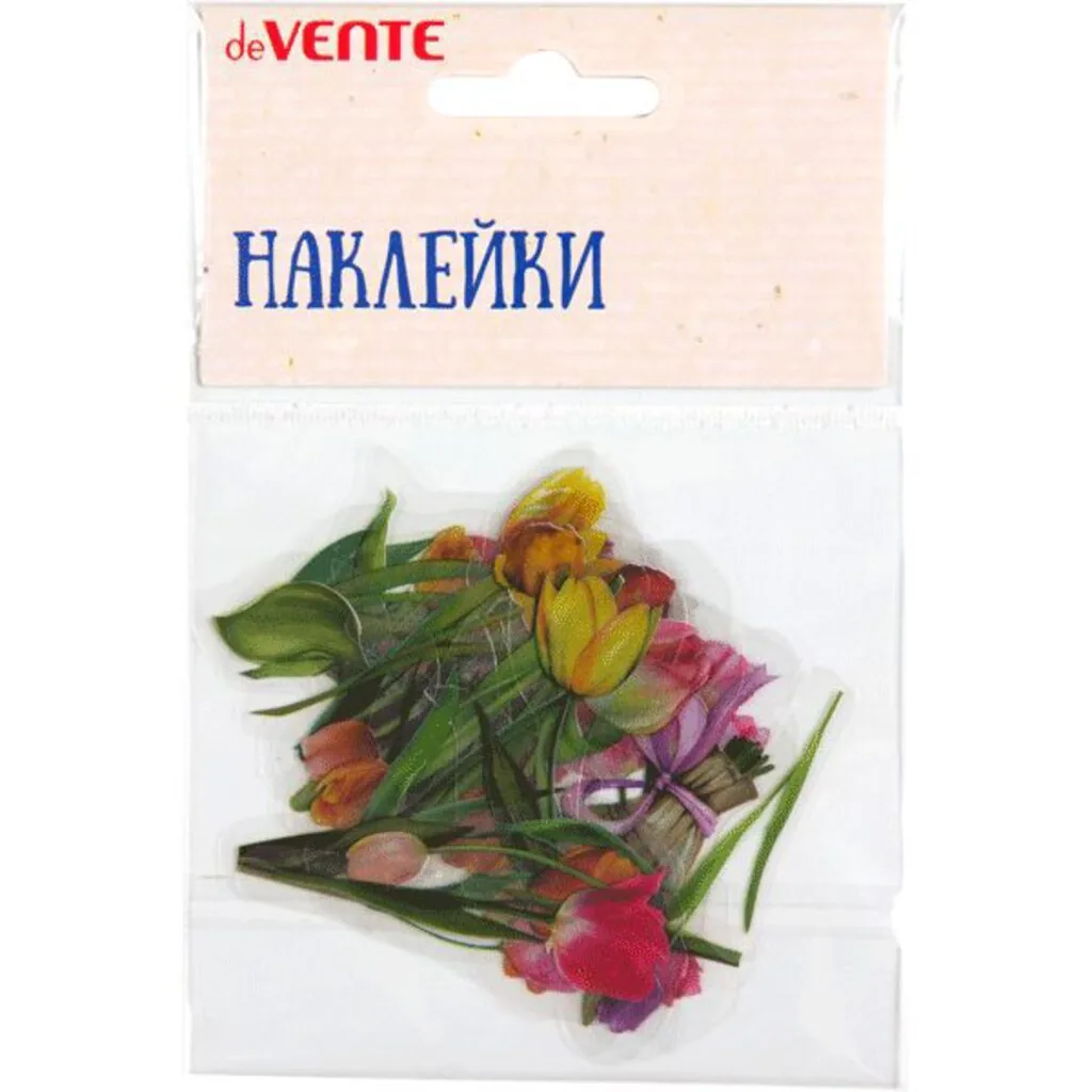 Декор наклейки для творчества "deVENTE. Tulips" от 2x6 см до 5x6 см, ПВХ, ассорти