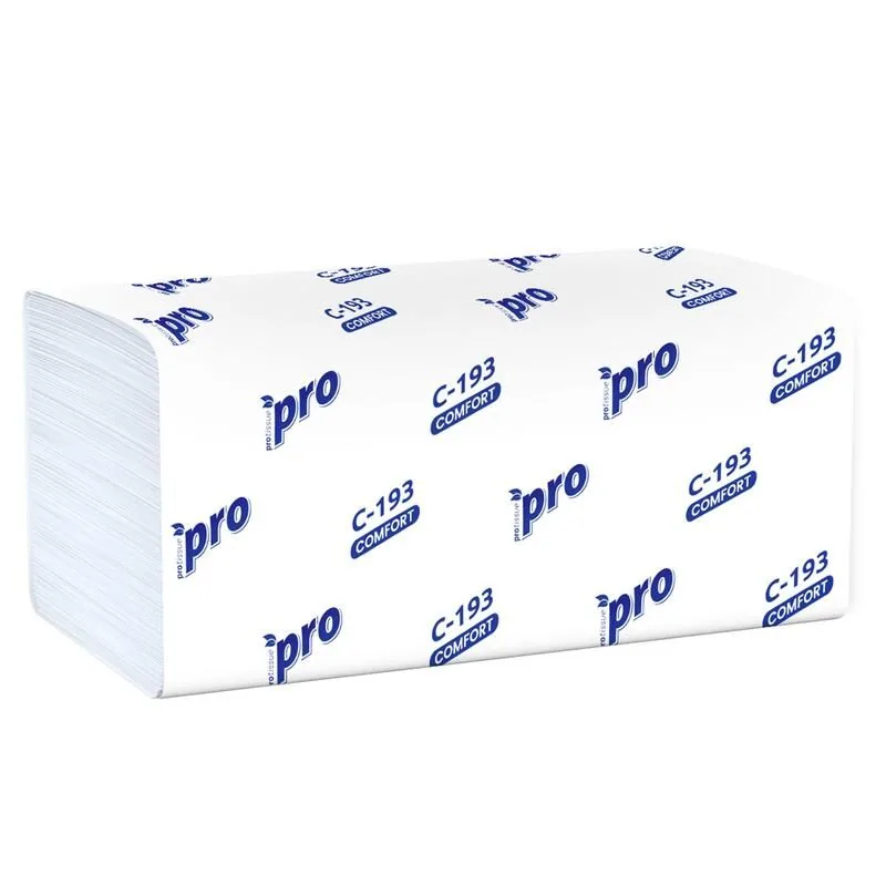 Полотенца бум. PROtissue  250л., 1сл. белые
