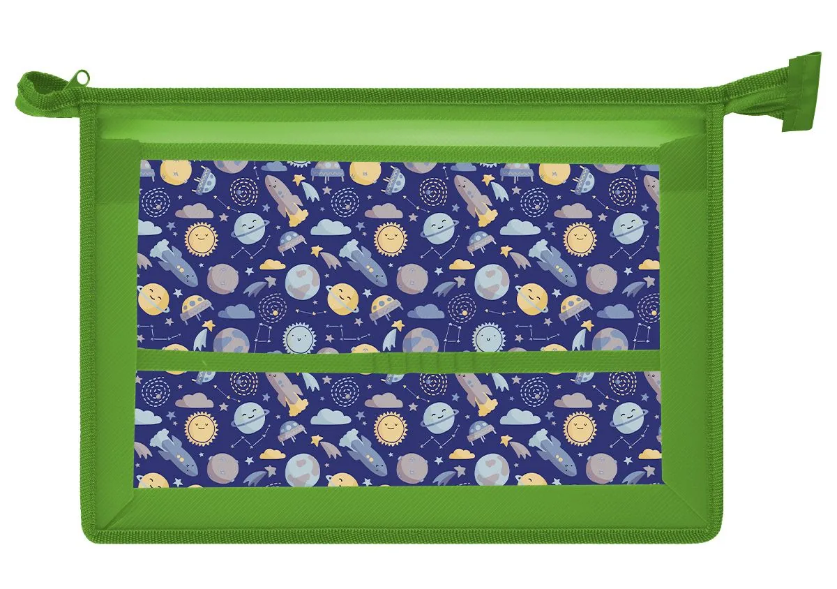 Папка д/труда А4 (325*230*100) 1отд. молния сверху, пластик "Space stories"