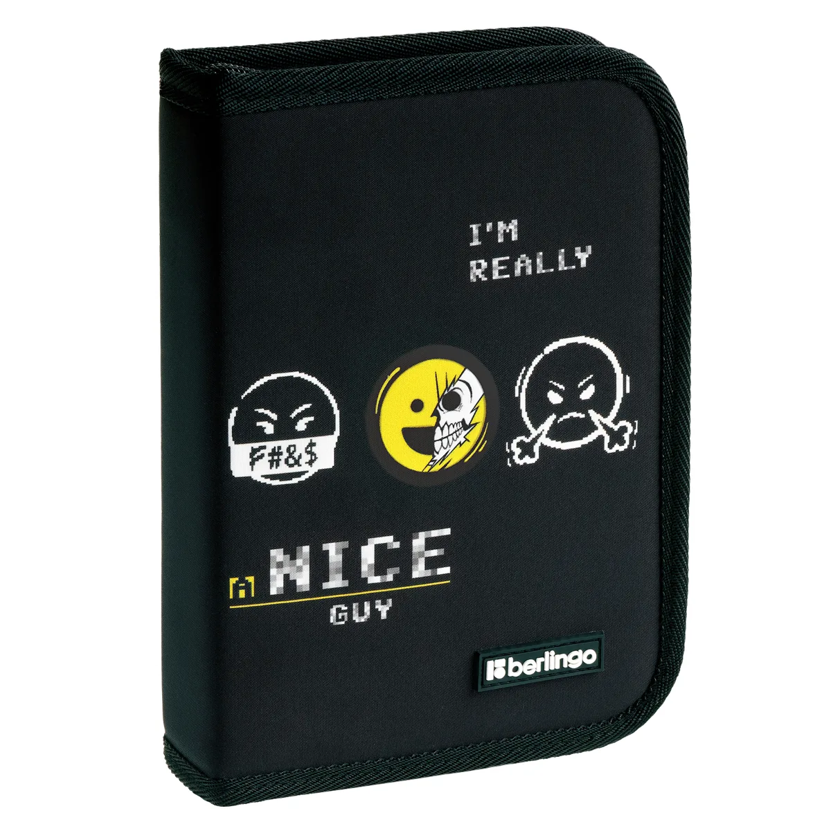 Пенал 1 отделение, 200*140*40 мм, Berlingo "I'm really a nice guy", 1 дополнительная откидная секция, полиэстер