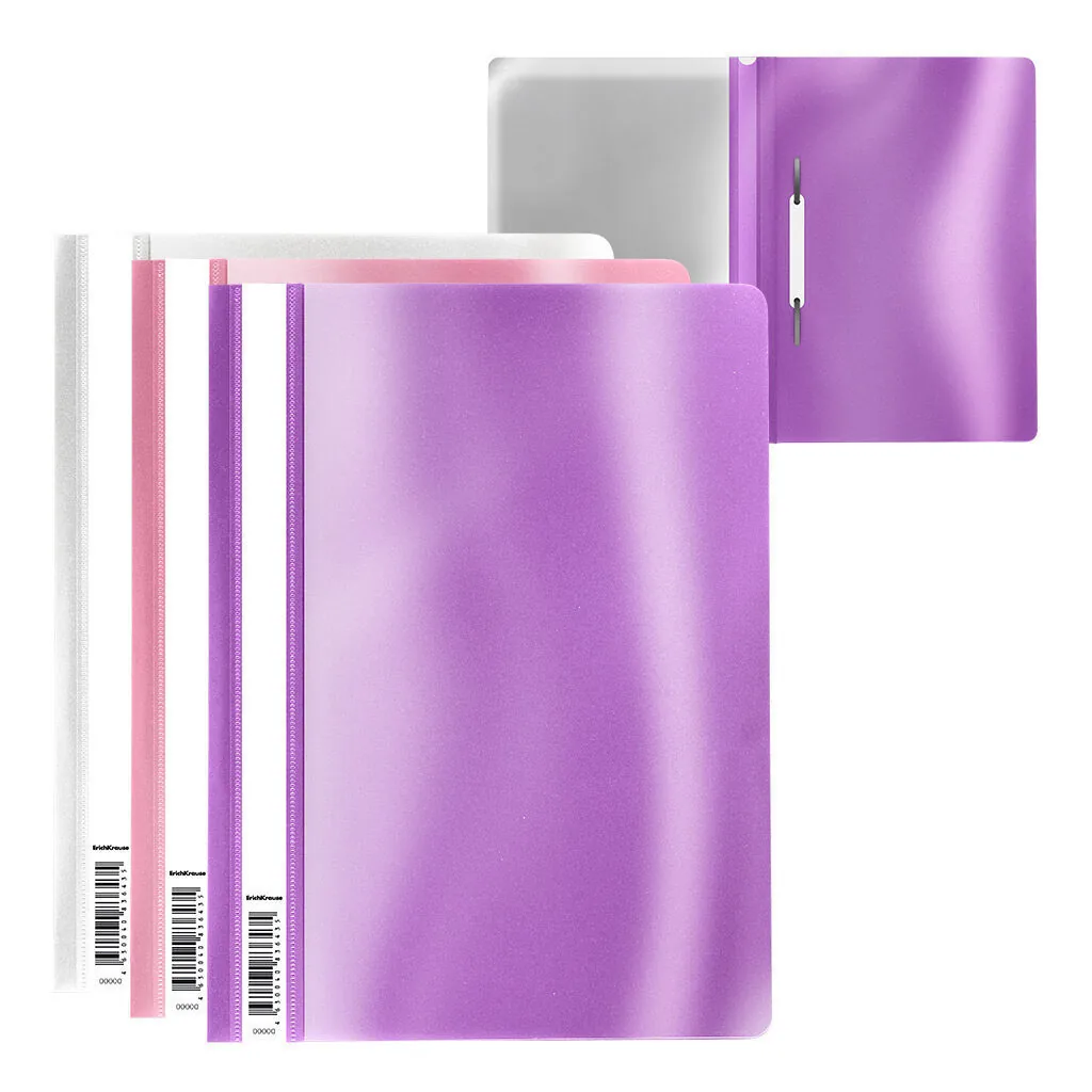 Скоросшив. пласт. прозр. верх.  Glossy Candy, 0,12/0,18мм ассорти