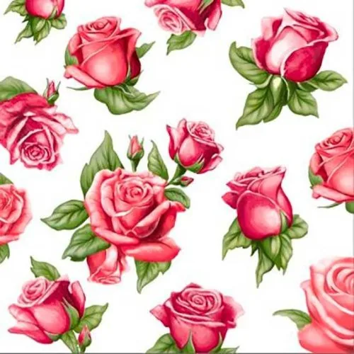 Салфетка Bouquet de Luxe "Красные розы" 24*24см, 25шт., 3-х слойная