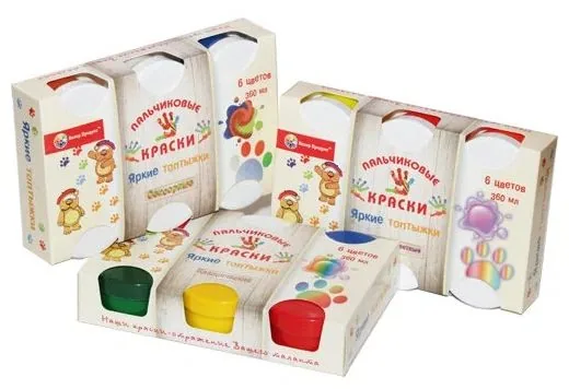 Краски пальчиковые  6цв. 210гр. 1+
