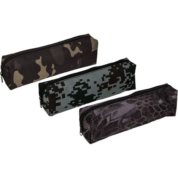 Пенал-косметичка (200*70*35) молния, ткань Camouflage, прямоуг. на 50 пр., ассорти