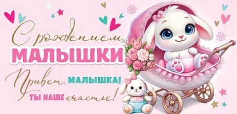 Конверт для денег "С рождением малышки"